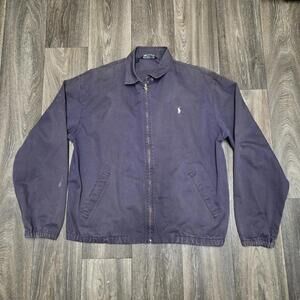 90s Polo Ralph Lauren Purple Harrington Jacket Shirt Medium Distressed